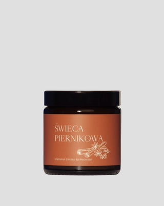 Lebkuchenkerze aus Rapswachs mit Ölen und Docht aus 100% Mglife Baumwolle - 1