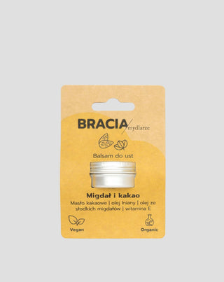 Feuchtigkeitsspendender Lippenbalsam Mandel und Kakao mit Vitamin E und Leinöl Bracia Mydlarze_3 - 3