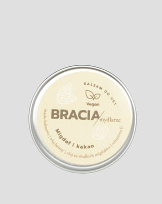 Feuchtigkeitsspendender Lippenbalsam Mandel und Kakao mit Vitamin E und Leinöl Bracia Mydlarze - 1