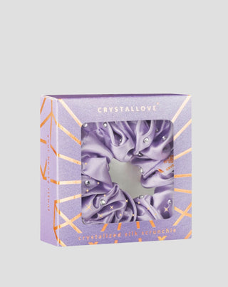 Seidiges Haargummi mit Kristallen – lilac Crystallove_4 - 4