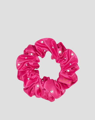 Haargummi aus Seide mit Kristallen – hot pink Crystallove_3 - 3