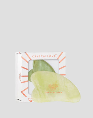 Gesichts-Massageplatte Gua Sha aus Jade, dem Stein der Jugend Crystallove - 1