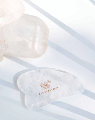 Gua Sha Gesichtsmassageplatte aus einem Bergkristall mit Crystallove Reinigungseigenschaften - 2