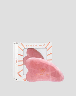 Gesichts-Massageplatte Gua Sha aus Rosenquarz - der Stein der Liebe Crystallove - 1
