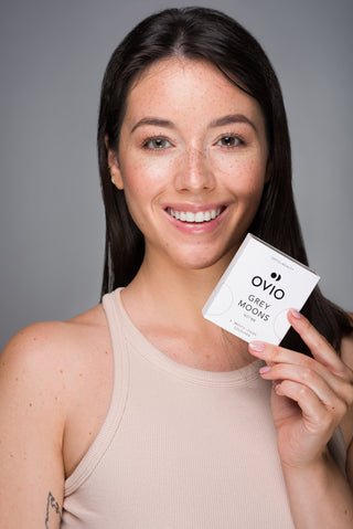 Graue Asche Kontaktlinsen, farbig, Monatsnullen graue Monde Nr. 1 Ovio - 2