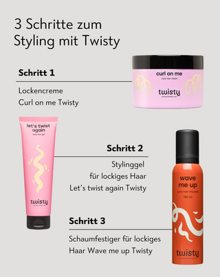 Set aus Lockencreme + Schaum + Stylinggel für die Pflege und das Styling von lockigem und welligem Haar Twisty - 4