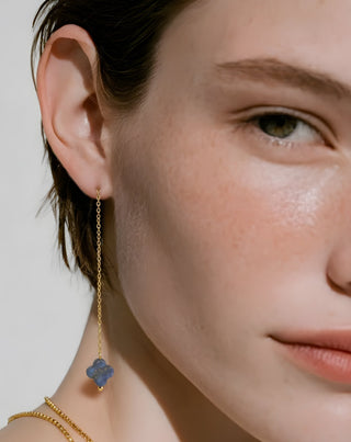 Vergoldete Ohrringe mit Natursteinen Lapislazuli-Ohrring-Set Mys - 4