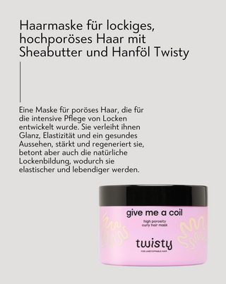 Maske für hochporöses lockiges Haar mit Sheabutter und Hanföl Twisty - 3
