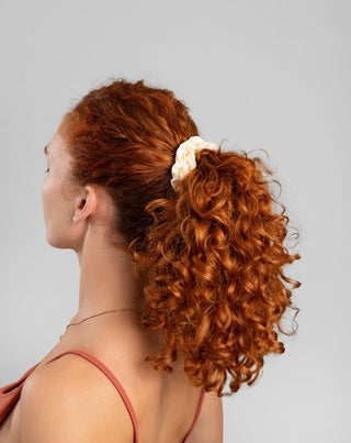 Set Haargummis Twisty aus 100% Naturseide - grün, creme, schwarz 3 Stück. - 2