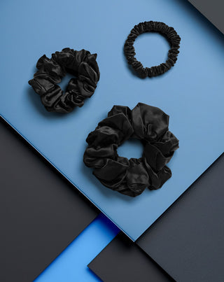 Set schwarzer Haargummis Twisty aus 100% Naturseidez 3 Stück. Twisty - 5