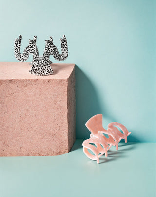 Set mit großen Haarklammern - rosa und marmoriet Twisty 2 Stück - 6