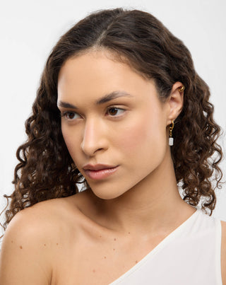 Satz vergoldete Ohrringe mit weißer Jade aus Edelstahl Mys_2 - 4