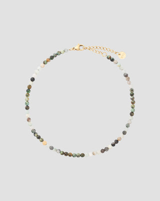 Knöchelarmband aus vergoldetem Edelstahl mit afrikanischem Türkis und Amazonit Mys_4 - 1