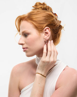 Vergoldetes Edelstahlarmband mit rosa und zitronengelbem Mys_1 - 2