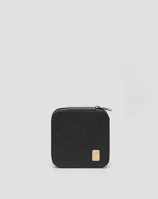 Kleines Schmuckkästchen mit Fächern, Rollen und Haken, schwarz Mys - 1