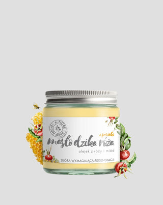 Regenerierende Wildrosenbutter mit Honig für trockene, revitalisierende Haut E-Fiore