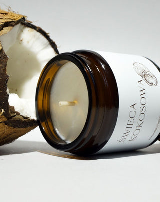 Vegane Rübenkerze mit Baumwolldocht mit Kokosduft 120 ml MgLife