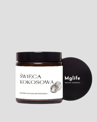Vegane Rübenkerze mit Baumwolldocht mit Kokosduft 120 ml MgLife