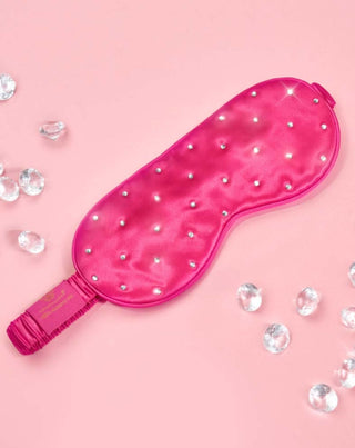 Schlafaugenband aus Seide, verziert mit Kristallen – pink Crystallove