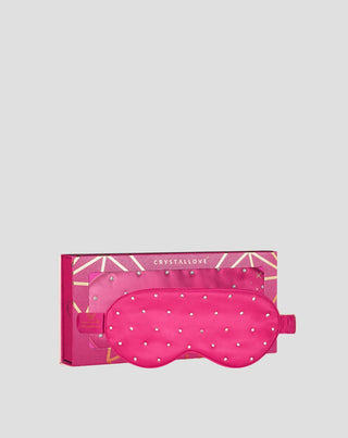 Schlaf-Augenmaske aus Seide, verziert mit Kristallen – hot pink Crystallove