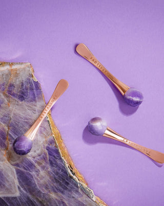 3D-Augenmassagegerät mit Amethyst und Creme-Applikator, Crystallove - 2