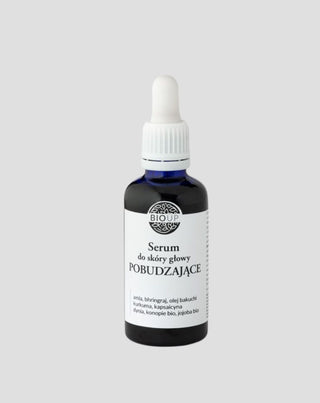 Serum für die Kopfhaut zur Förderung des Haarwuchses mit einer Mischung aus indischen BIOUP-Kräutern