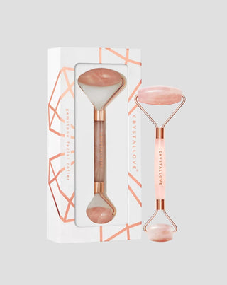 Gesichtsmassagegerät aus Rosenquarz Rose quartz roller - Stein der Liebe Crystallove