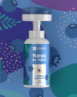 Schaum zum Waschen von Händen und Körper für Kinder mit Heidelbeerduft HiSkin_2