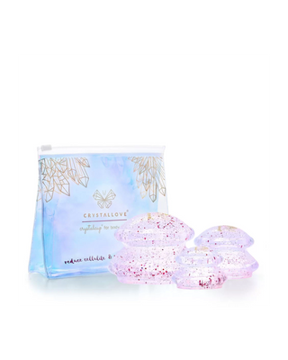 Crystallove Silikon Kristallbecher für die Körpermassage mit Glitzer - 1