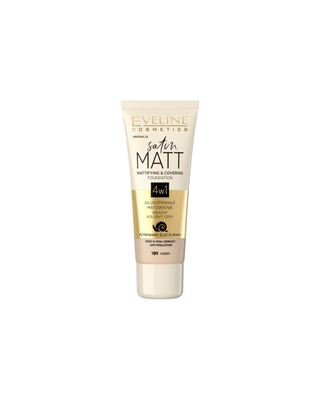 Mattierende Foundation mit gefiltertem Schneckenschleim No 101 Elfenbein Satin Matt Eveline - 1