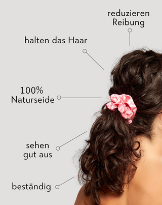 Set  schwarzer Haargummis Twisty aus 100% Naturseidez 3 Stück. Twisty - 3