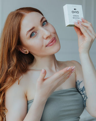 Grüne Kontaktlinsen für Farbnullen mit silbergrünen Monden Nr. 3 Ovio - 2