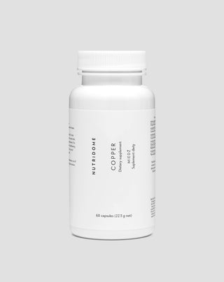 Kupfer-Kapseln, Nahrungsergänzung für Immunität, Haarpigmentierung und antioxidativen Schutz, Nutridome 60 Stk.