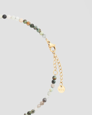 Knöchelarmband aus vergoldetem Edelstahl mit afrikanischem Türkis und Amazonit Mys_3 - 4
