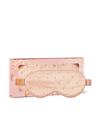 Schlafaugenband aus Seide, verziert mit Kristallen – rose gold Crystallove - 1