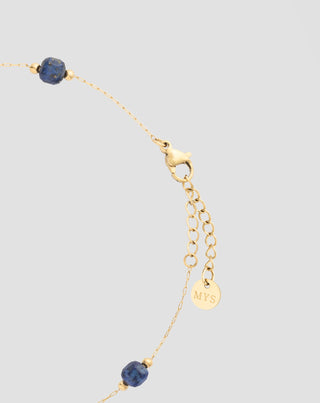 Knöchelarmband aus vergoldetem Edelstahl mit Lapislazuli Mys_2 - 4