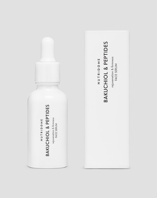 Serum mit Bakuchiol und Peptiden gegen Falten und für straffere Haut, pflanzliche Retinol-Alternative von Nutridome