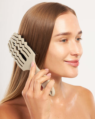 graubraune Haarbürste mit Naturborsten Taupe Nutridome - 2