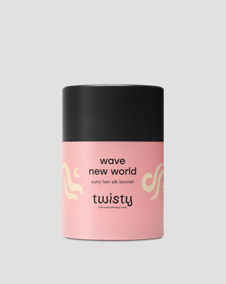 Rosa Seidenhaube Wave New World für lockiges und welliges Haar Twisty - 2