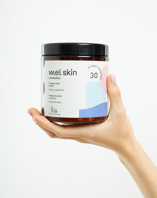 Fischkollagenpulver zum Trinken für schöne Haut, Haare, Nägel und gesunde Gelenke mit Mel Skin Vitaminkomplex