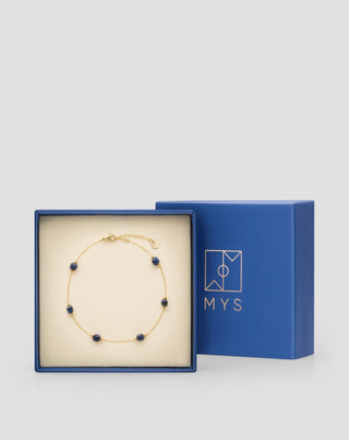 Mys vergoldetes Edelstahlarmband mit Lapislazuli - 5