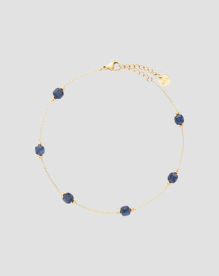 Knöchelarmband aus vergoldetem Edelstahl mit Lapislazuli Mys_3 - 1
