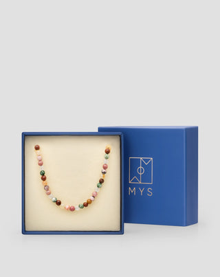 Vergoldete Brillenkette mit Achat, Maifan, Jaspis und Aventurin Mys - 5